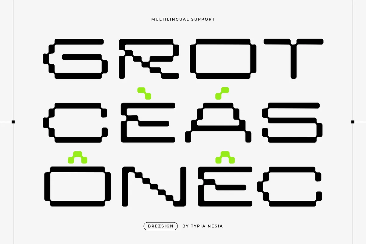 Brezsign - Futuristic Pixel Sans Font