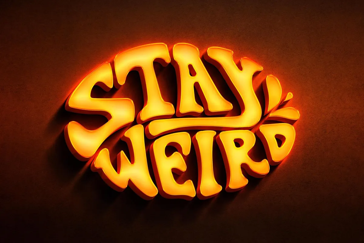 Orange Neon Wall Mockup