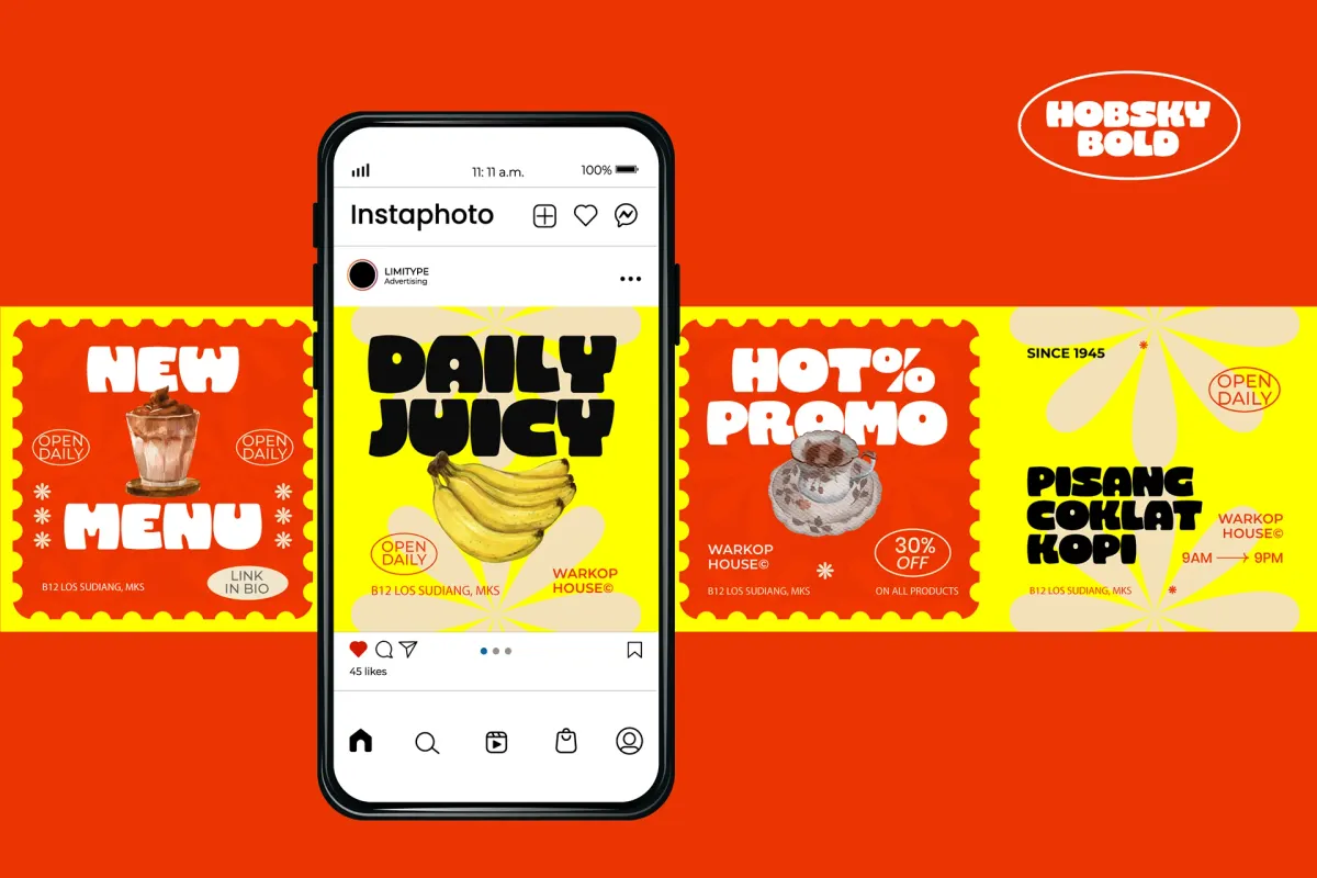 Hobsky - Bold Groovy Display Font