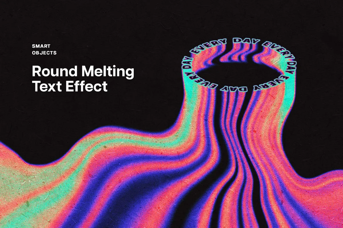 Round Melting Text Effect