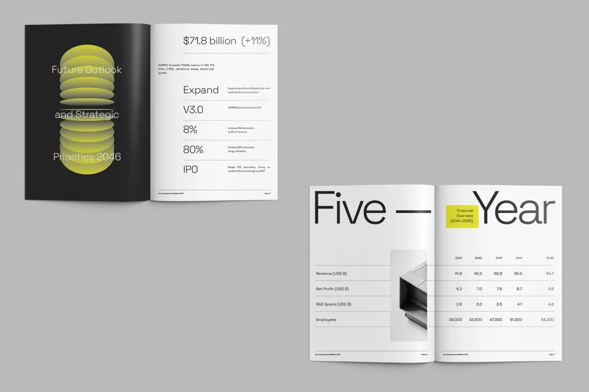 Minimalist Annual Report InDesign Template