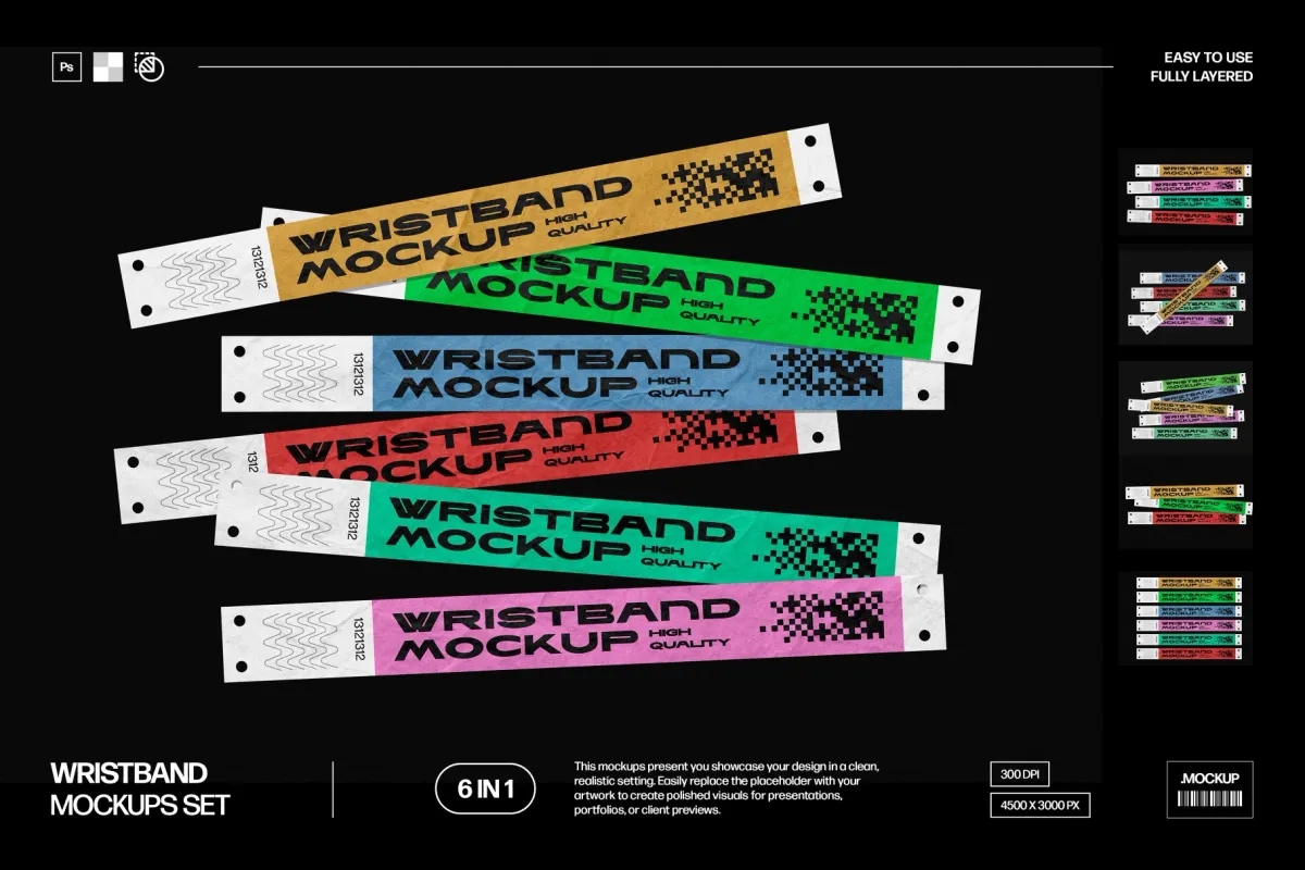 Event Wristband Mockups Bundle