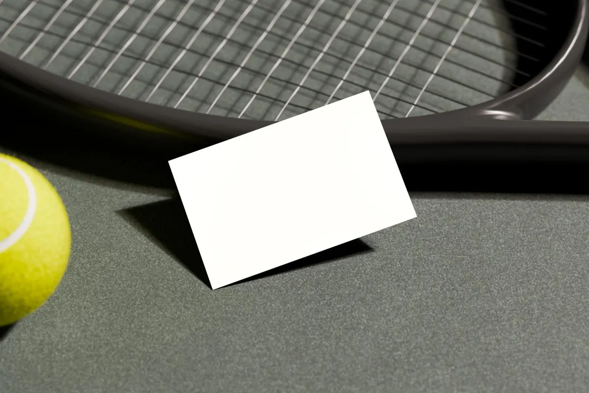 Business Card Mockup on Tennis Court
