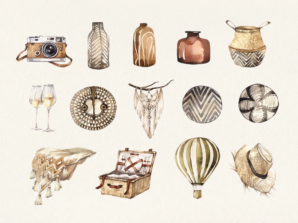 Savanna Watercolor Clipart