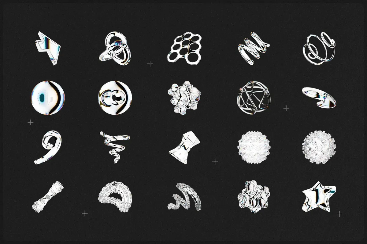 3D Dispersion Glass Shapes