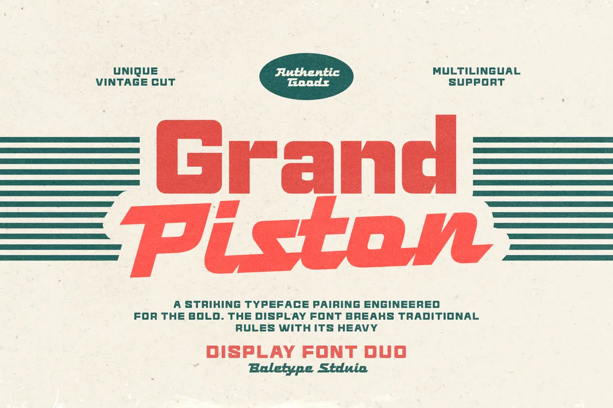 Grand Piston - Retro Display Font Duo