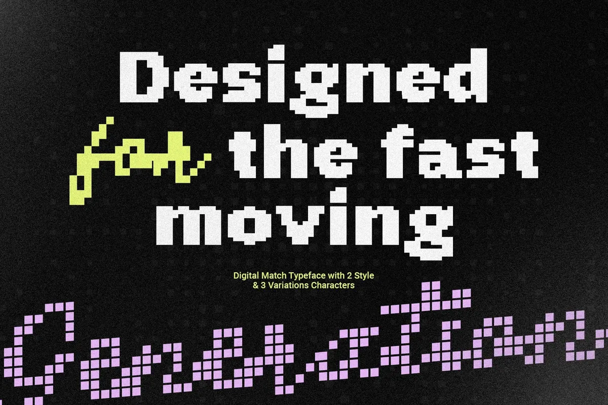 Digital Match - Pixel Font Duo