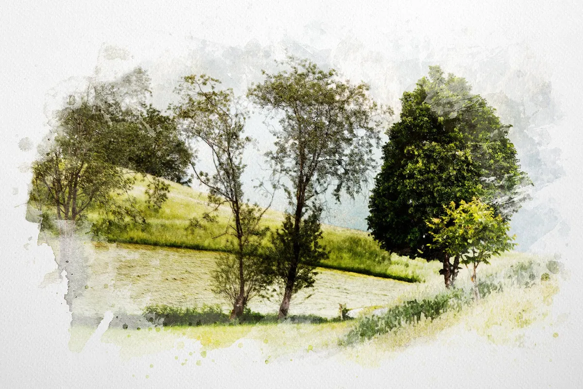 Watercolor Dry Brush Effects