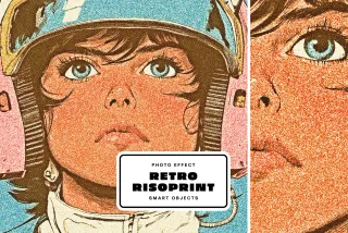 Retro Risoprint Photo Effect