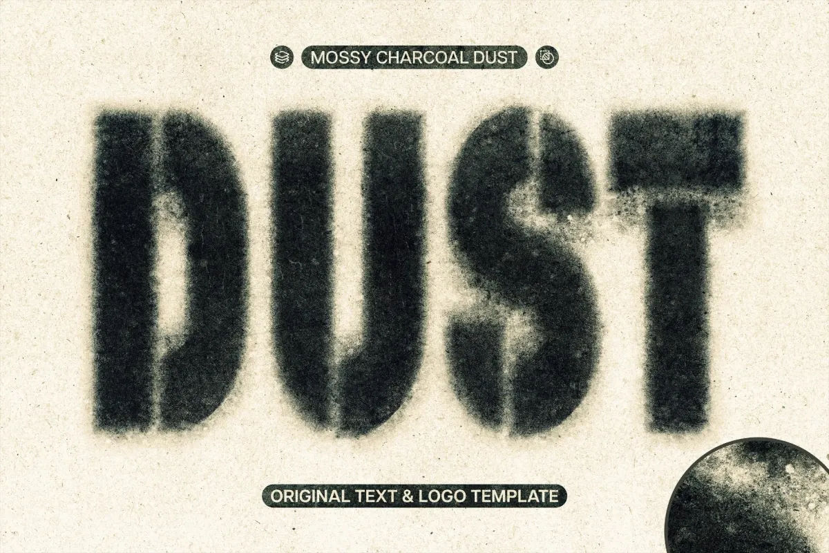Mossy Charcoal Dust Text Effect
