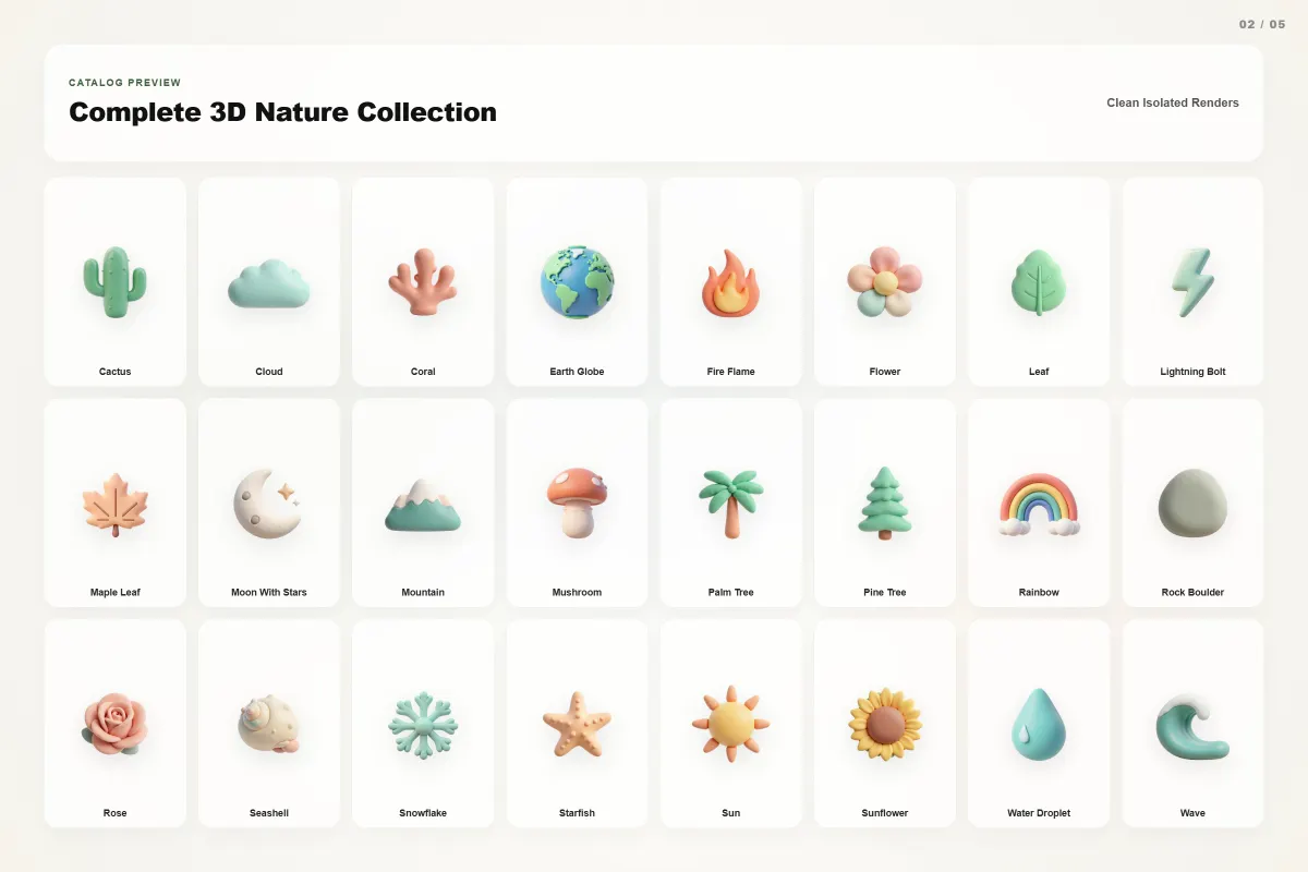 3D Nature Icons