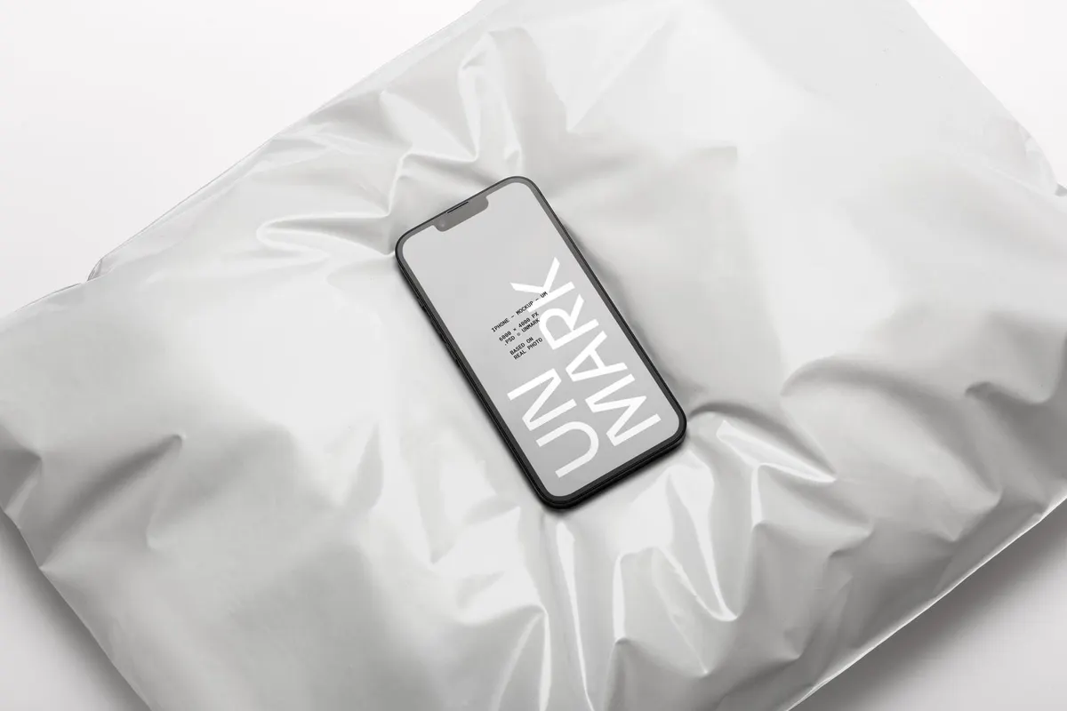 iPhone Mockup on Plastic Package