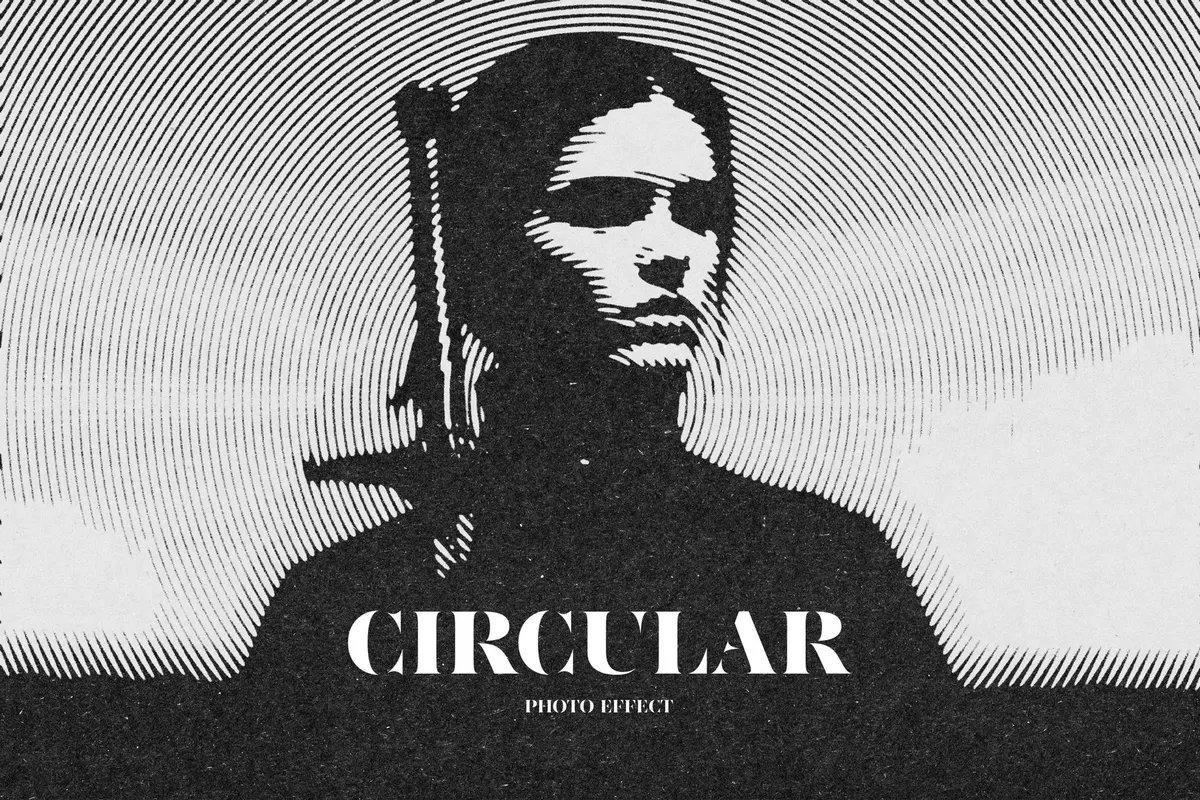 Circular Grunge Halftone Effect