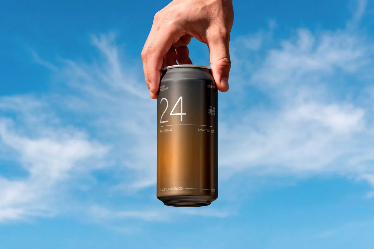 Slim Aluminum Can Mockup