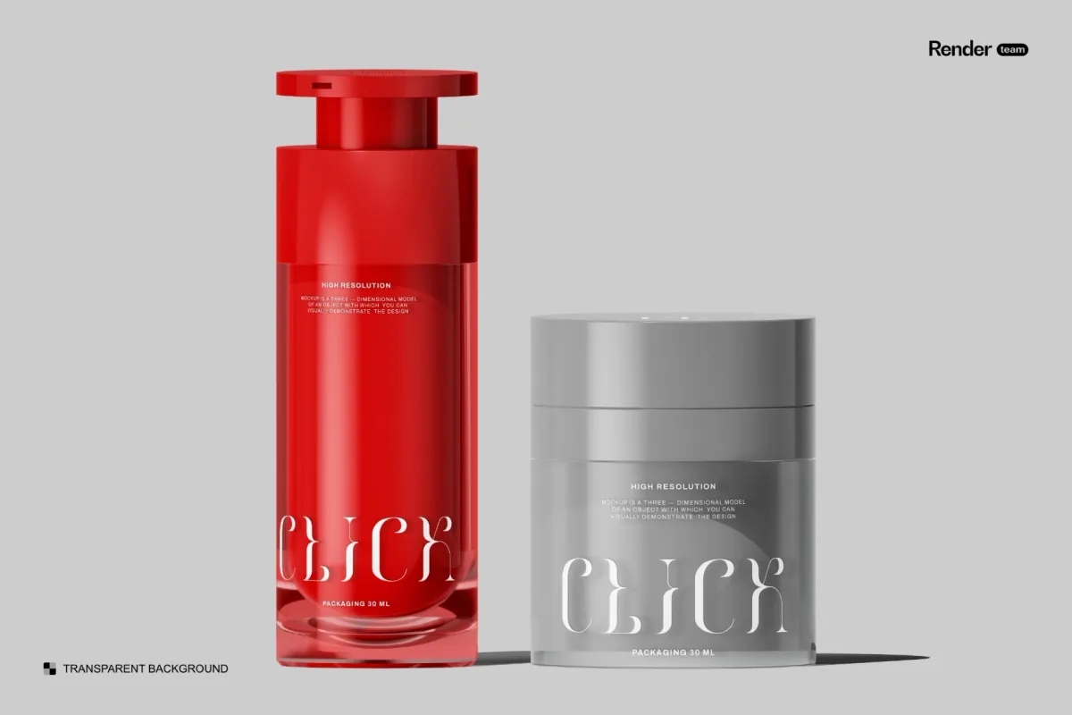 Cosmetic Bottle & Jar Mockup