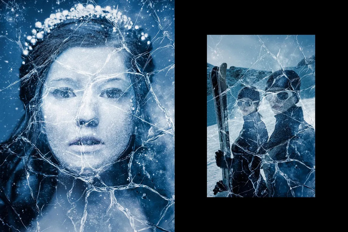 Frozen Cracked Ice Photo Effect