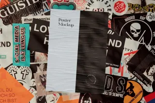 Street Sticker Collage Poster Mockup