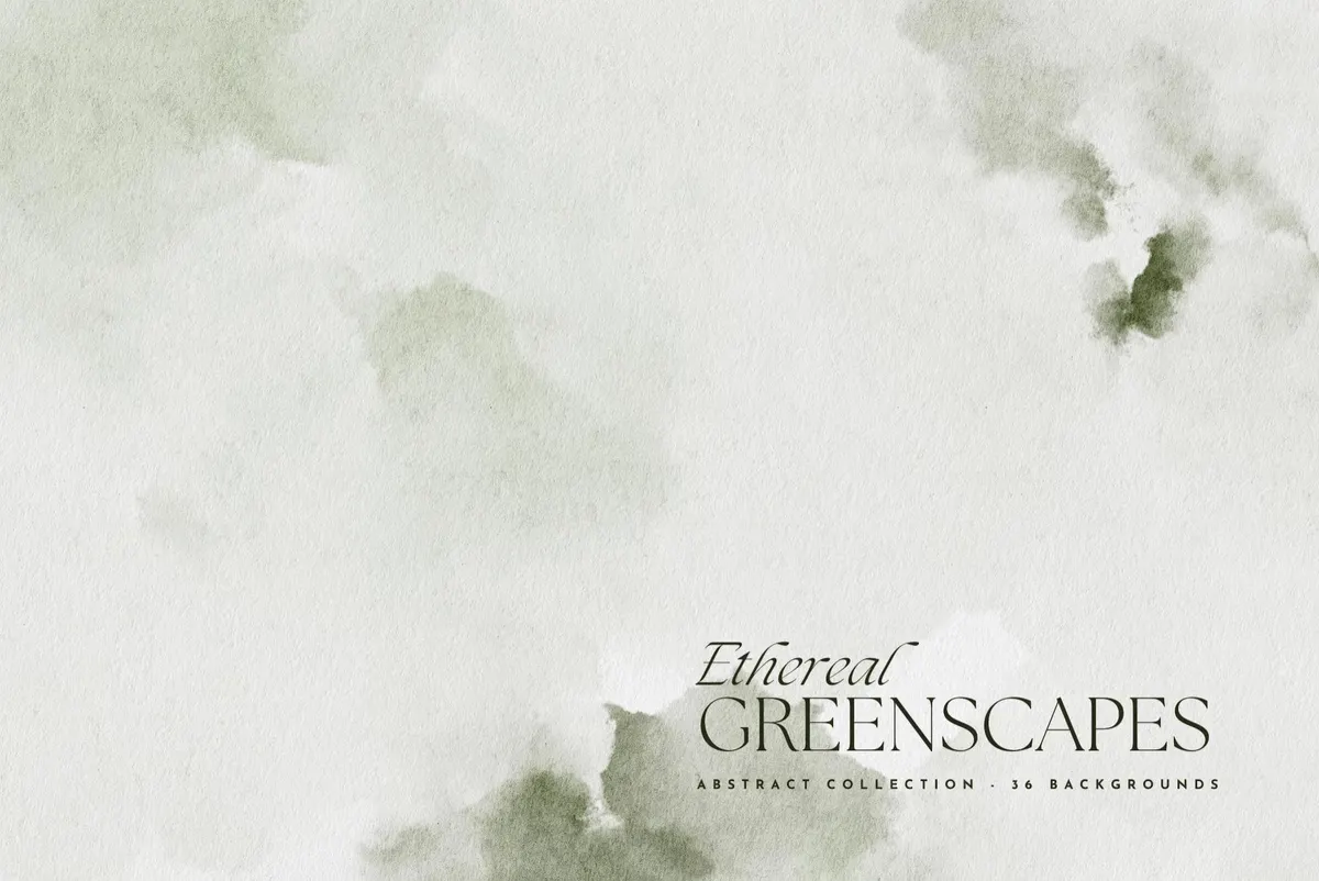 Ethereal Greenscapes: Watercolor Backgrounds
