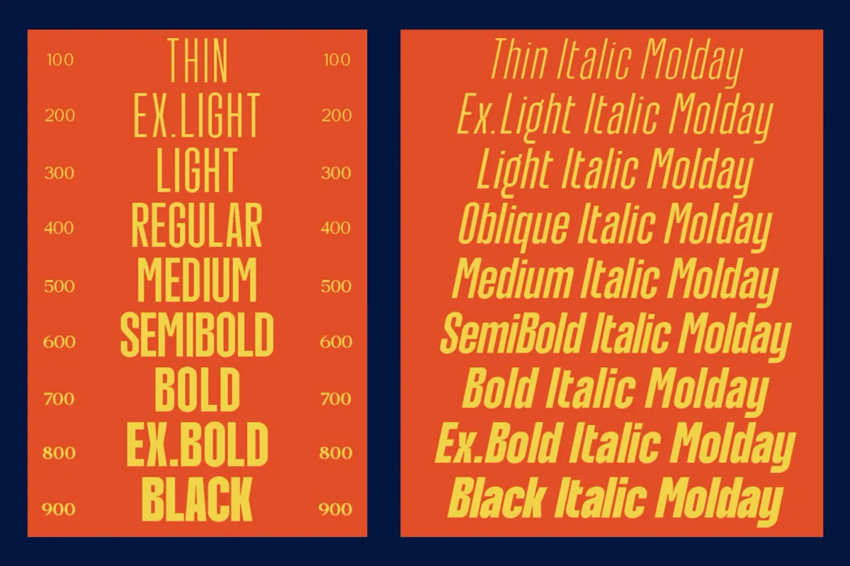 Molday - Condensed Sans Serif Font Family