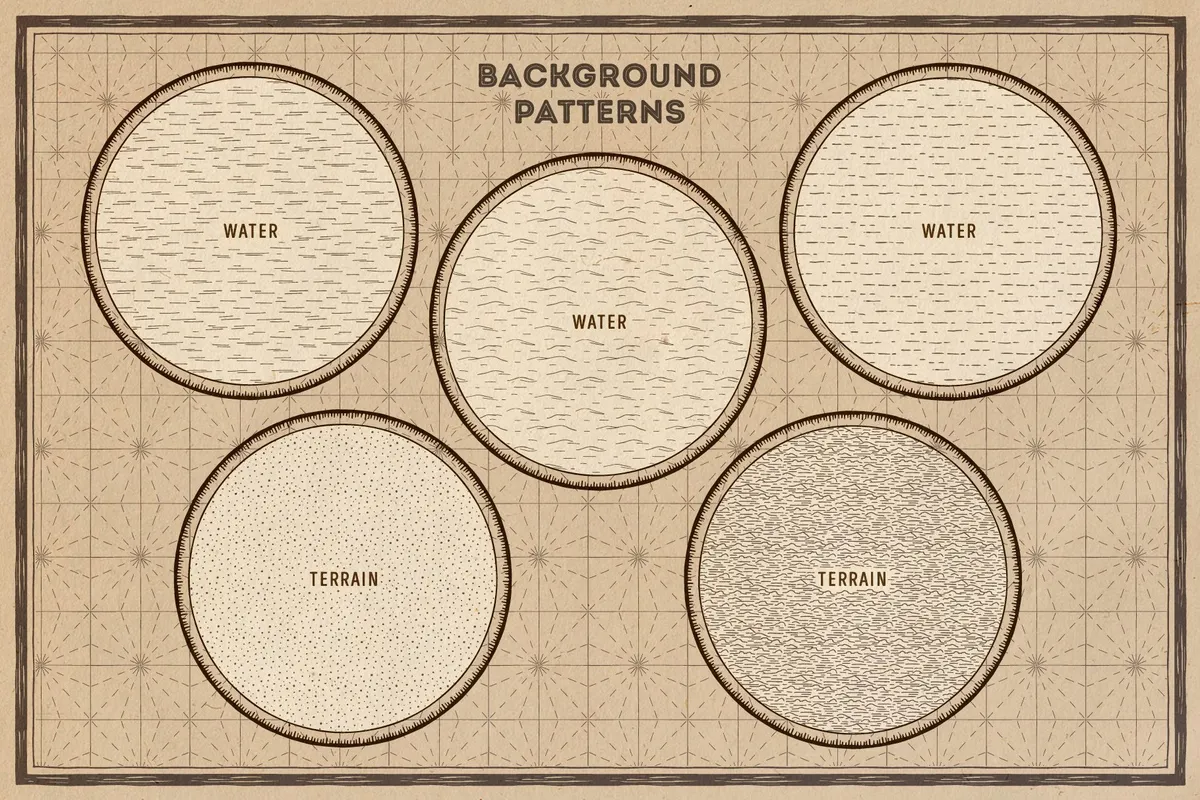 Magic Lands: Vintage Map Creator. Illustrator Brushes