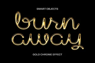 Gold Wire Chrome Text Effect