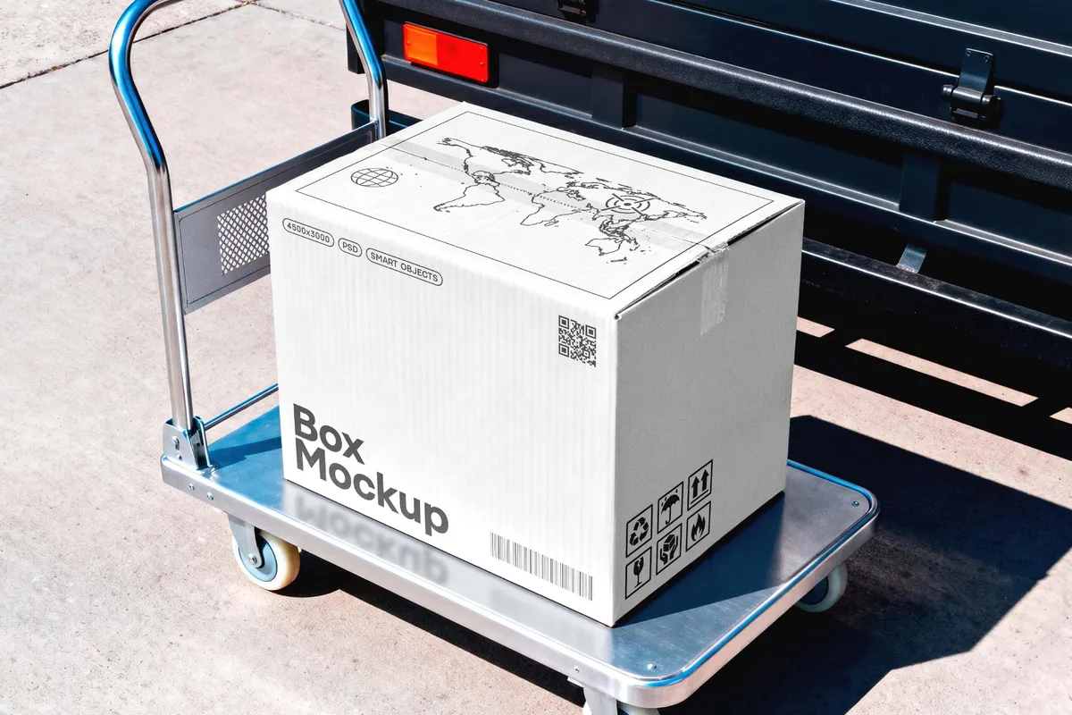 Warehouse Cart Box Mockup
