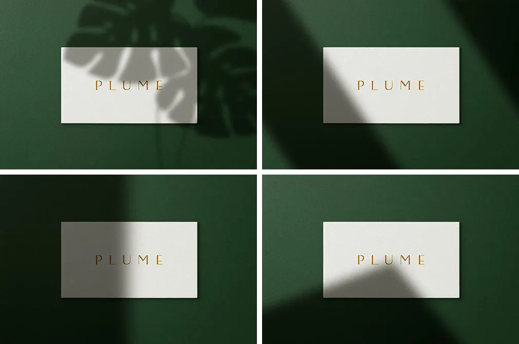 Plumere: Shadow Stationery Mockups