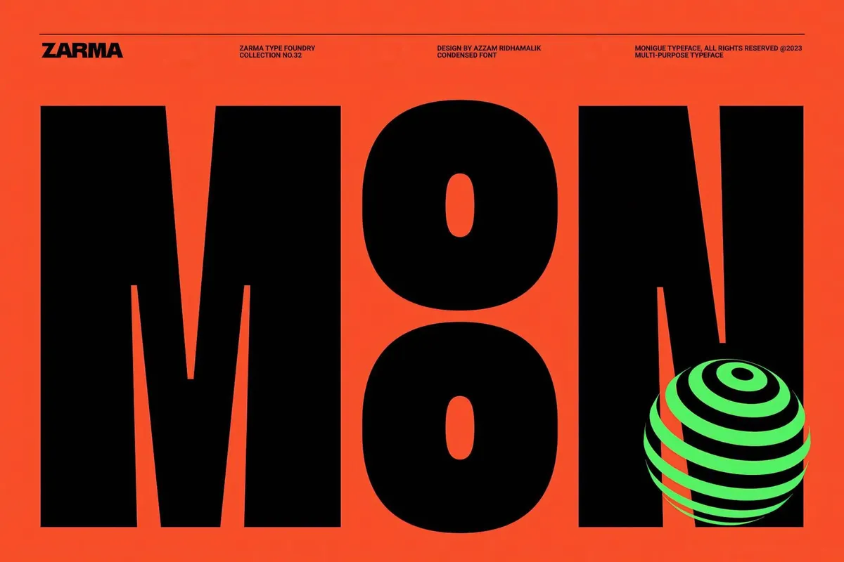 Monigue — Condensed Sans Serif Font