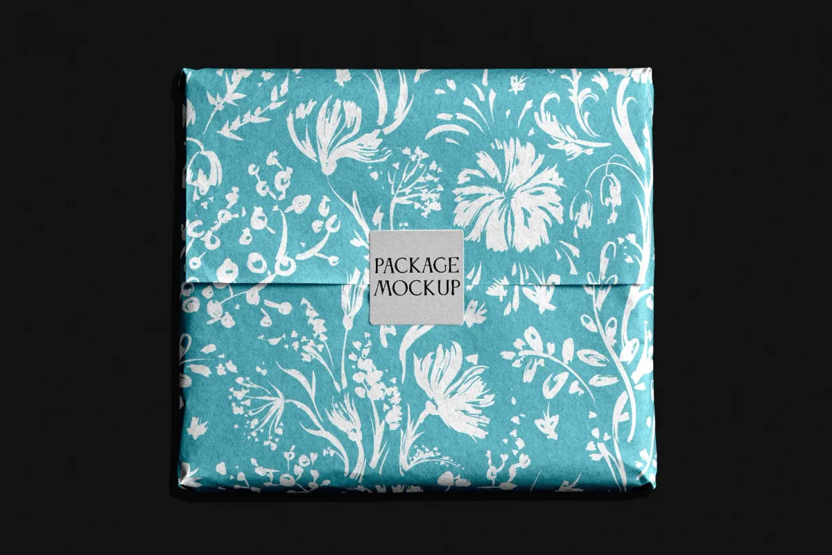 Gift Wrapping Package Mockup