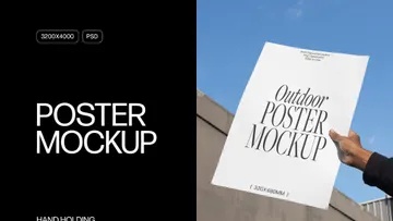 Hand Holding A3 Poster Mockup