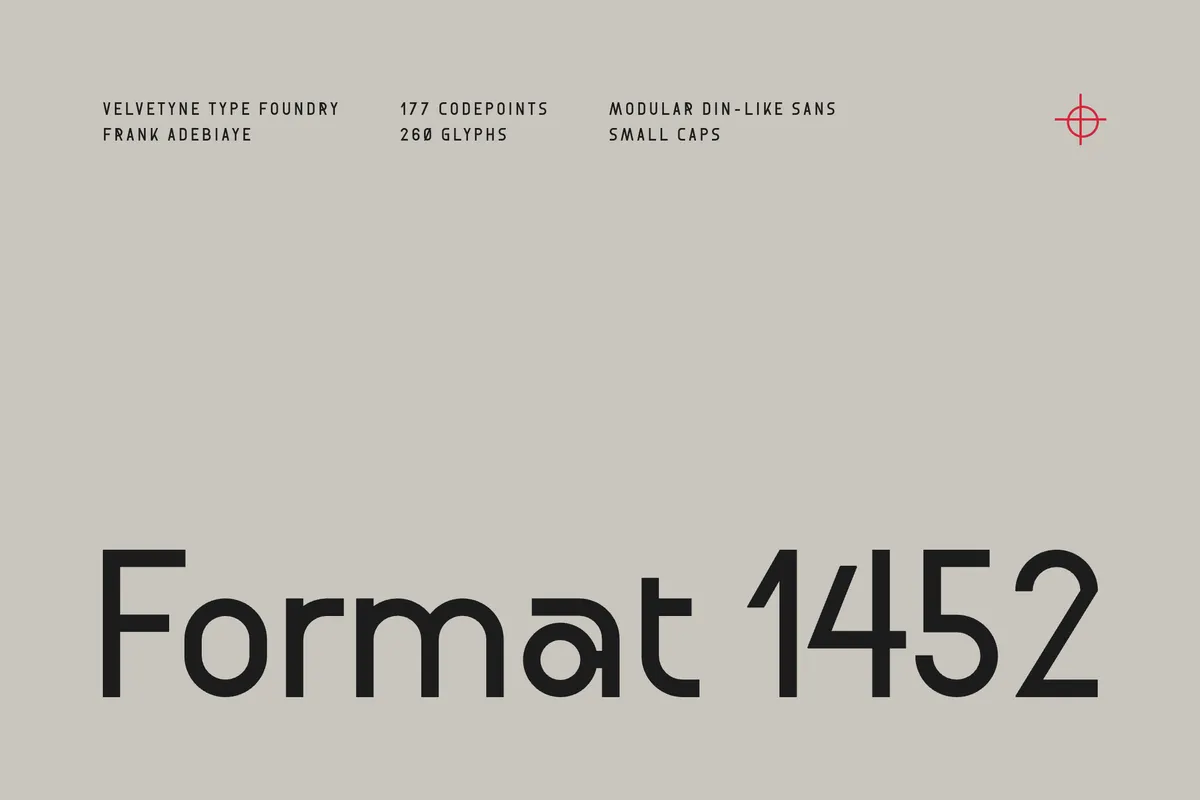 Format 1452 - Free DIN Industrial Font