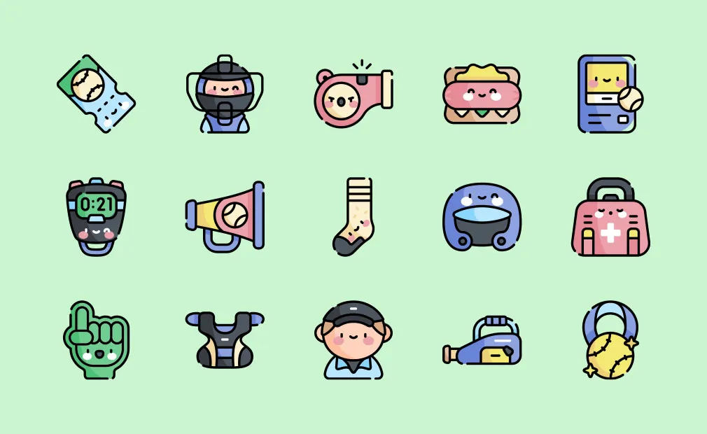 Baseball Vector Icons