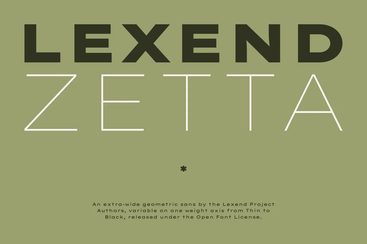 Lexend Zetta - Free Wide Geometric Font
