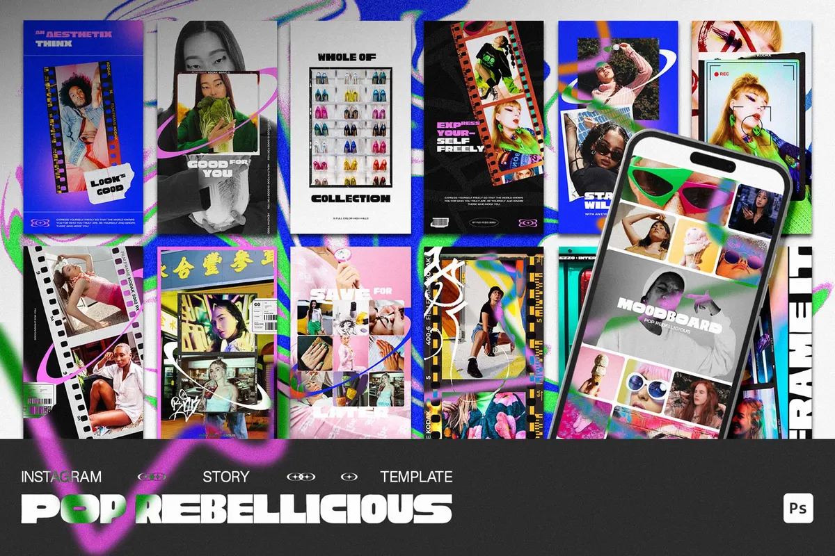 Pop Rebellicious — Instagram Story Templates