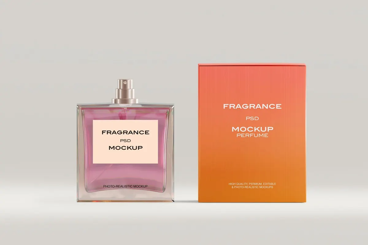 Glass Perfume Bottle Mockup