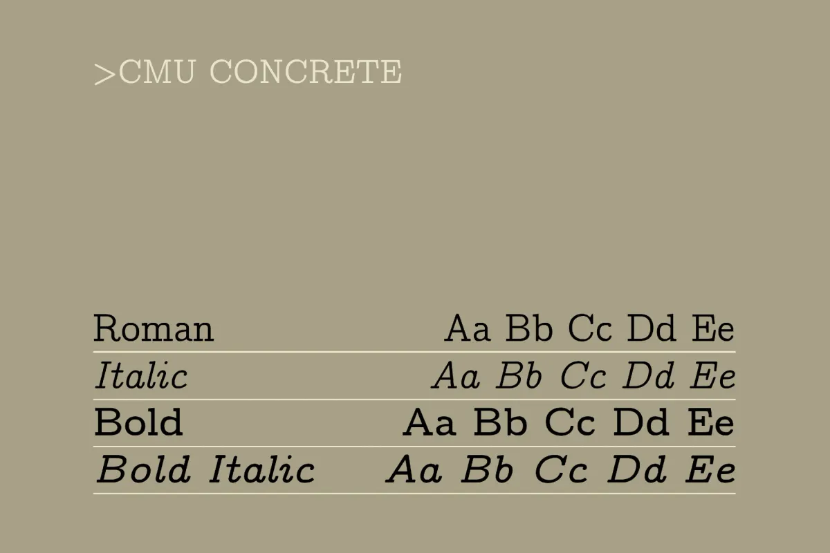 Computer Modern Font Family