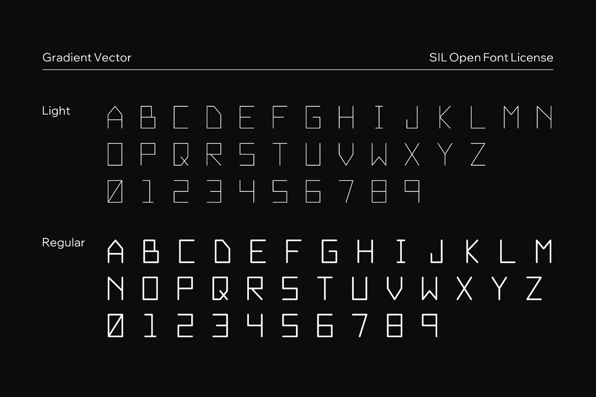 Gradient Vector - Tech Font