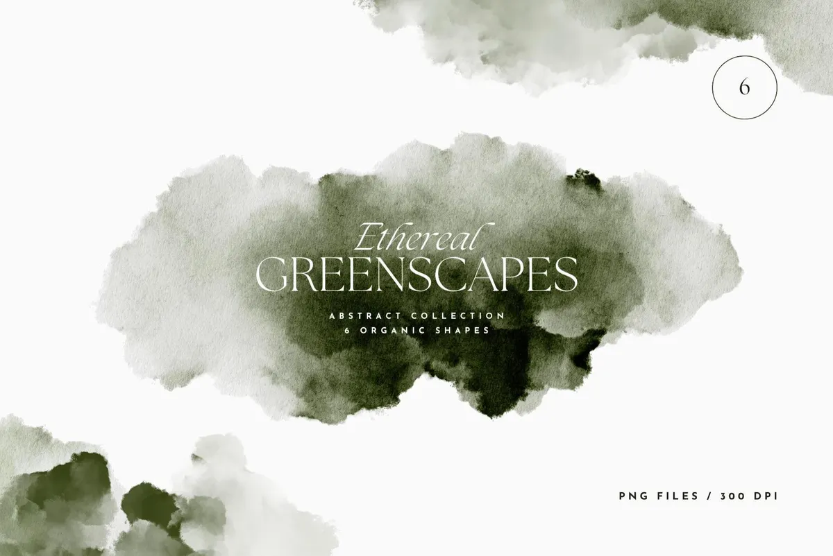 Ethereal Greenscapes: Watercolor Backgrounds
