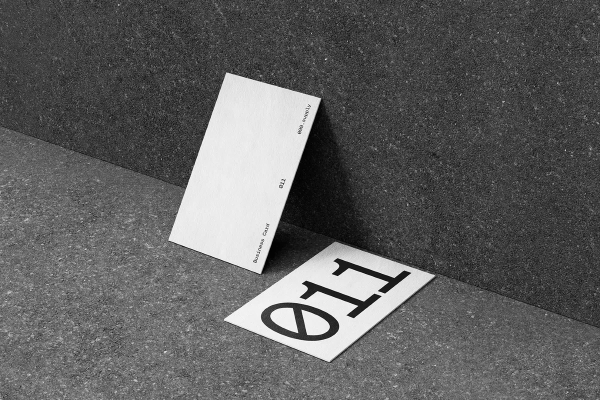 Leaning Business Card Mockup