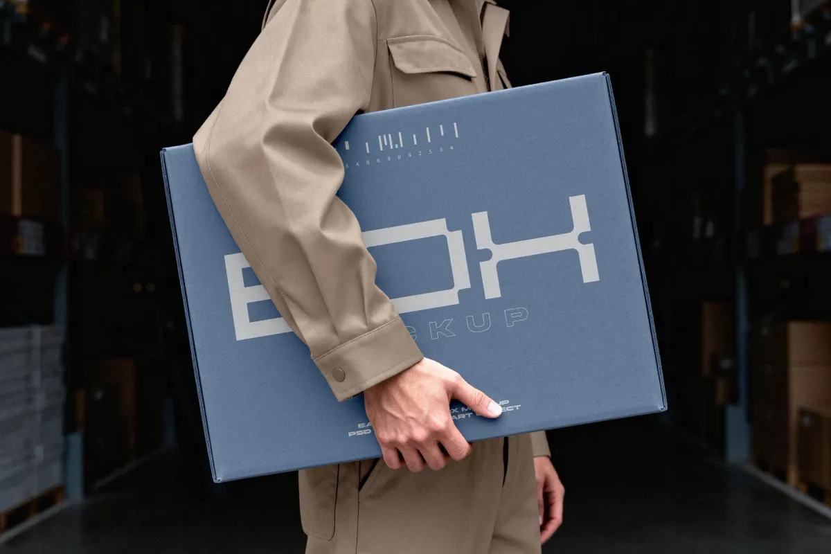 Large Shipping Box Mockup