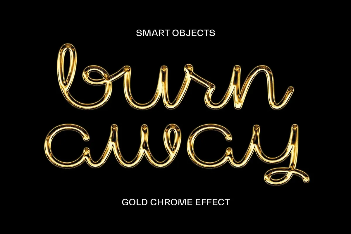 Gold Wire Chrome Text Effect