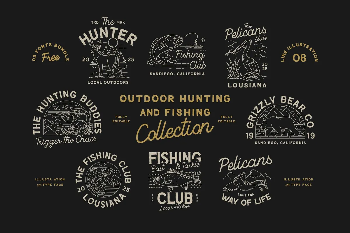 Hunting and Fishing Illustrations
