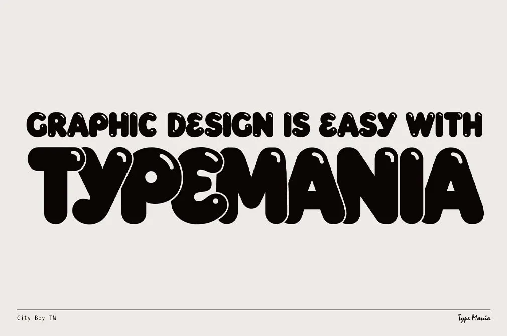 City Boy TM — Bubbly Display Font