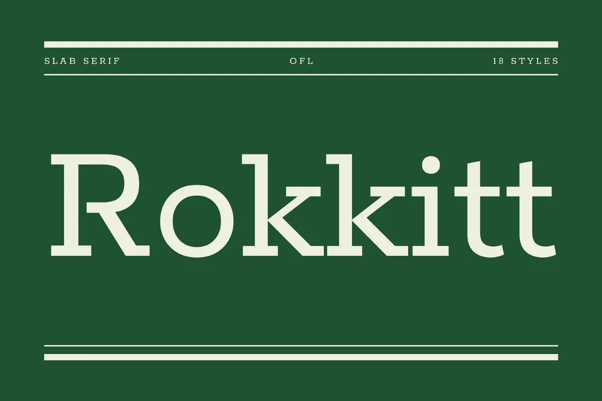 Rokkitt - Free Vintage Slab Font Family