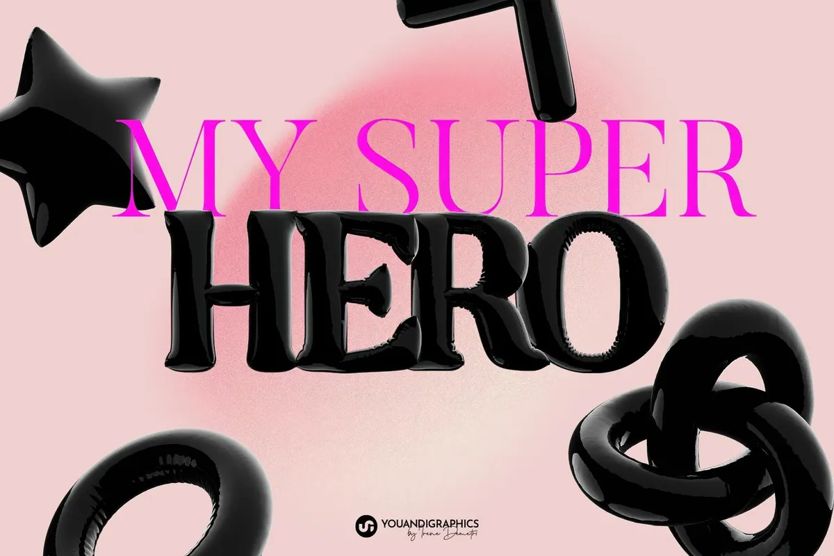 Latex 3D Lettering Set