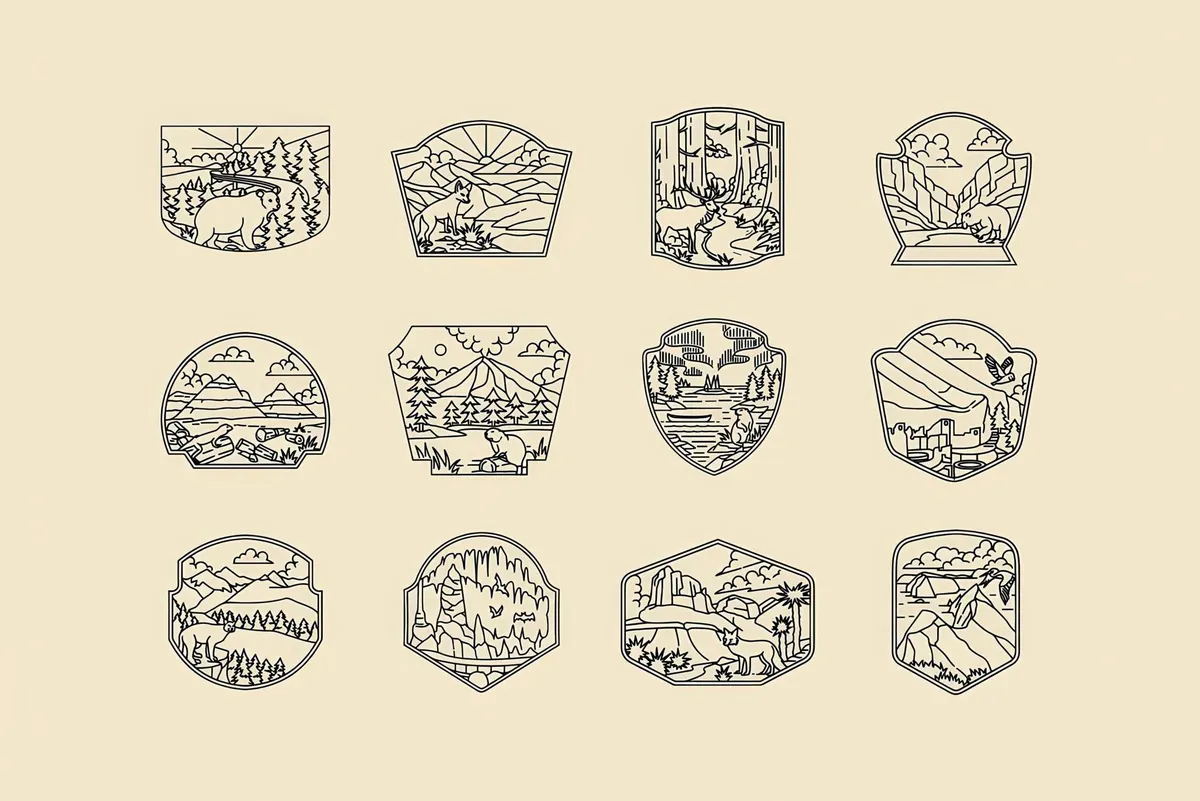 National Park Vintage Illustration