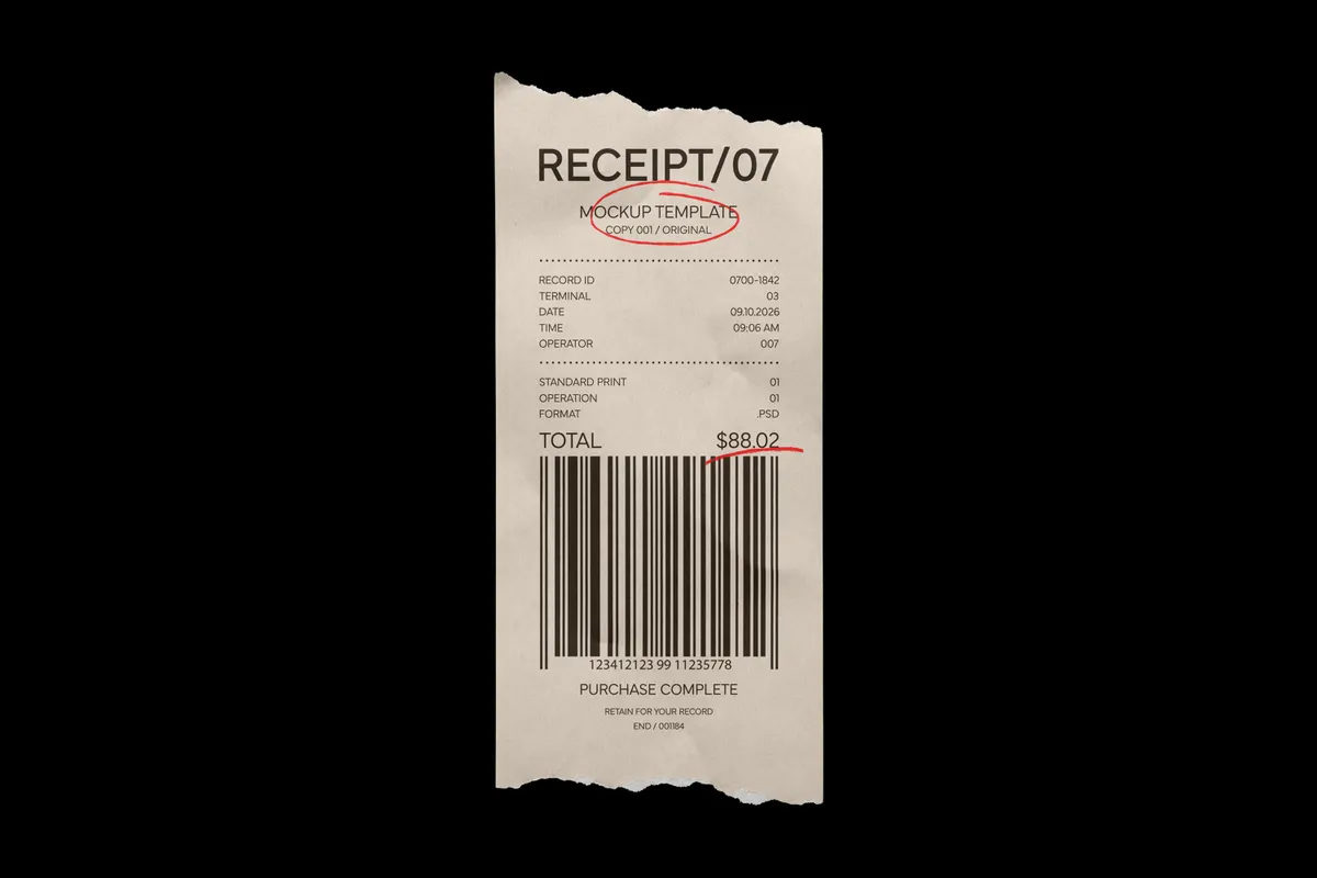 Torn Receipt Mockup