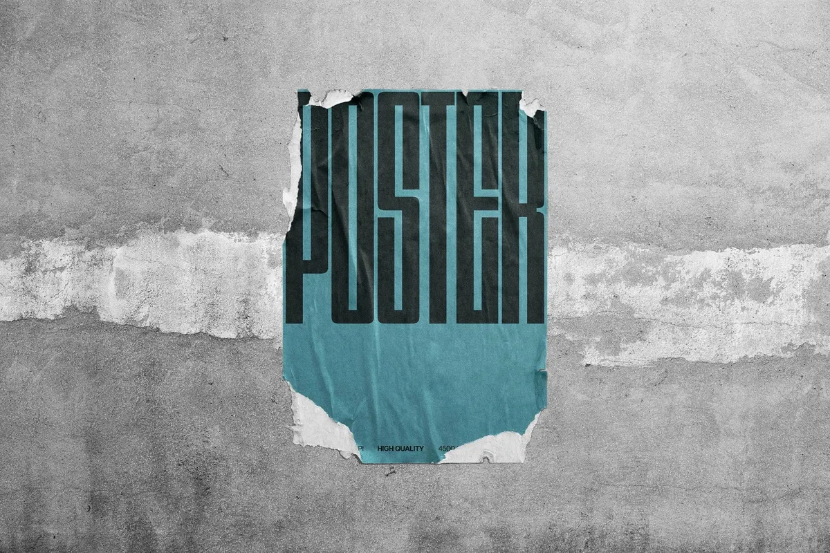Torn Poster Mockup with Ripped Paper Edges
