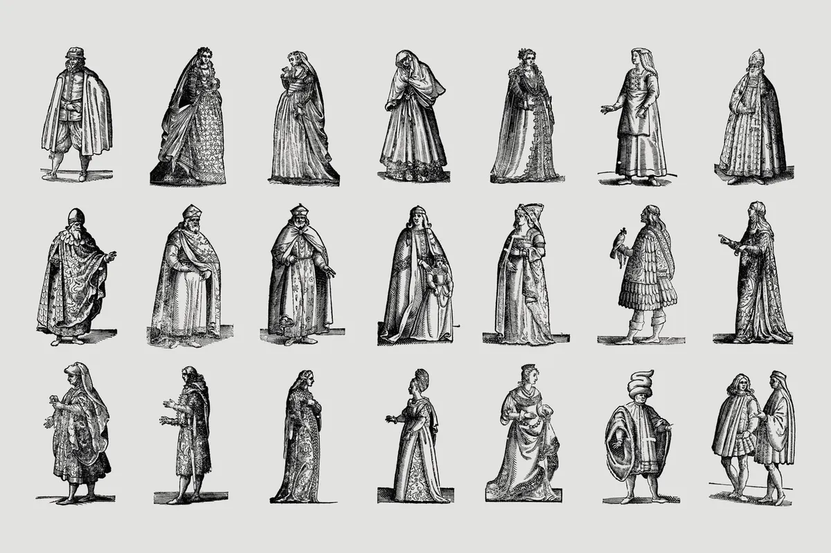 History of Fashion - Vector Illustrations