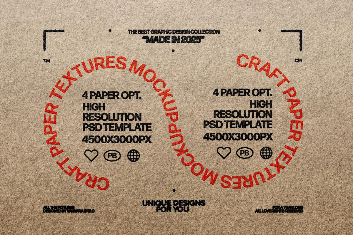 Craft Paper Textures Mockup